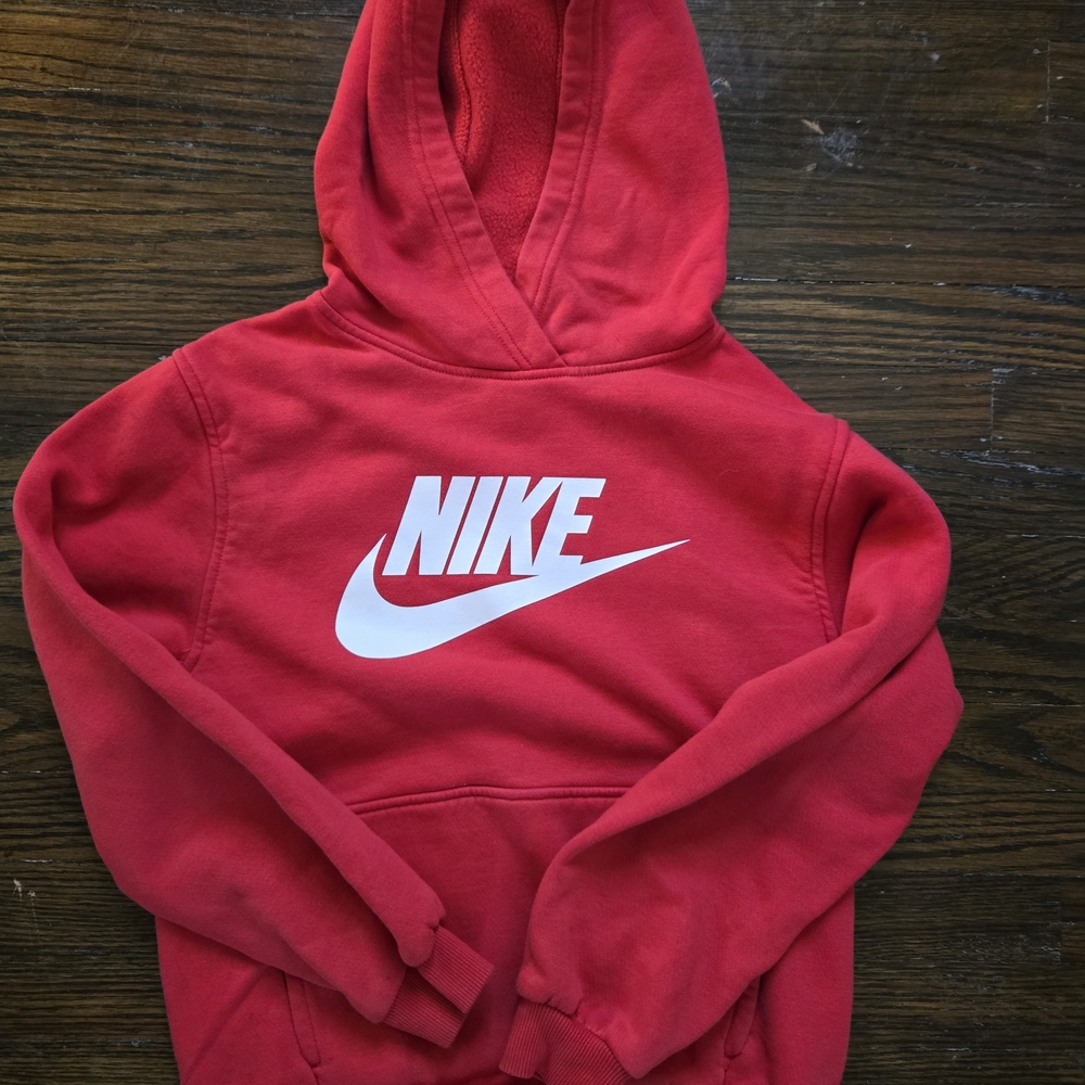 Nike Red Pullover Hoodie with White Swoosh